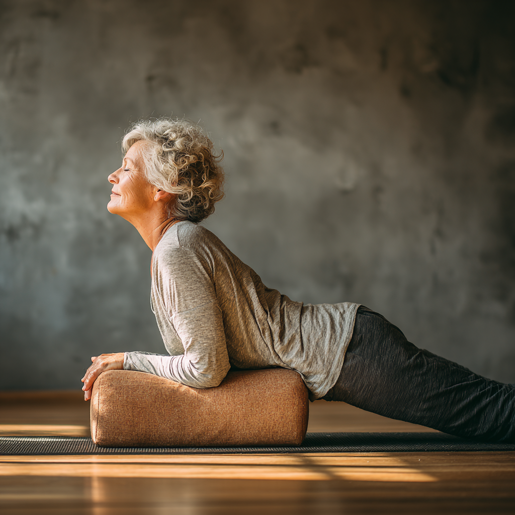 Група людей займається йогою на свіжому повітрі